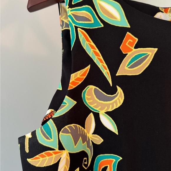 Kim Rogers Black and Green Sleeveless Sheath Mini Dress Size 12 - Picture 4 of 13